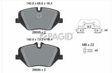 Sada brzdových destiček, kotoučová brzda PAGID T3195N