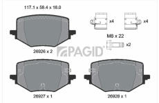 Sada brzdových destiček, kotoučová brzda PAGID T3308N