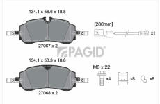 Sada brzdových destiček, kotoučová brzda PAGID T4622N