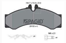 Sada brzdových destiček, kotoučová brzda PAGID C4068N