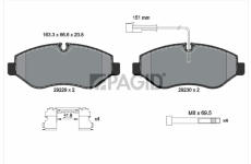 Sada brzdových destiček, kotoučová brzda PAGID C9005N
