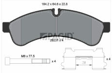 Sada brzdových destiček, kotoučová brzda PAGID C6028N