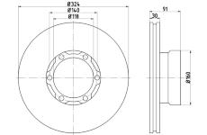 Brzdový kotúč PAGID 58401