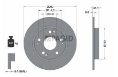 Brzdový kotouč PAGID 55241NC