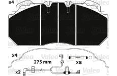 Sada brzdových destiček, kotoučová brzda VALEO 882218