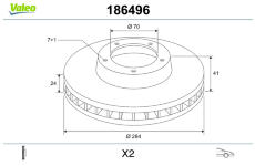Brzdový kotouč VALEO 186496