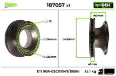 Brzdový kotúč VALEO 187057
