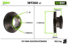 Brzdový kotúč VALEO 187260