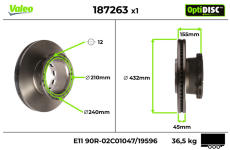 Brzdový kotúč VALEO 187263