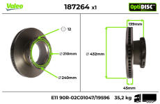Brzdový kotouč VALEO 187264