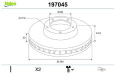 Brzdový kotouč VALEO 197045