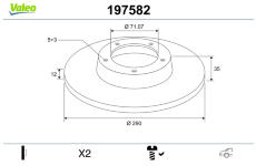 Brzdový kotouč VALEO 197582