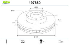 Brzdový kotouč VALEO 197660
