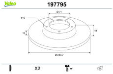 Brzdový kotouč VALEO 197795