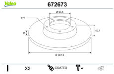 Brzdový kotouč VALEO 672673