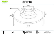 Brzdový kotouč VALEO 672710