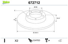 Brzdový kotouč VALEO 672712