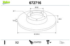 Brzdový kotouč VALEO 672716