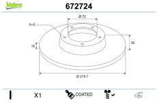 Brzdový kotouč VALEO 672724