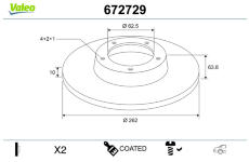 Brzdový kotouč VALEO 672729