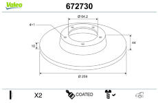 Brzdový kotouč VALEO 672730