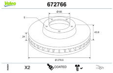 Brzdový kotouč VALEO 672766
