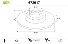 Brzdový kotouč VALEO 672917