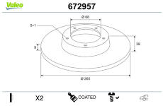 Brzdový kotouč VALEO 672957