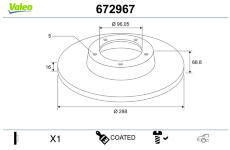 Brzdový kotouč VALEO 672967