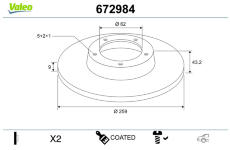Brzdový kotouč VALEO 672984