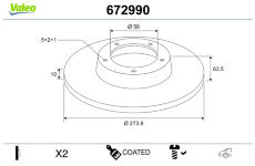 Brzdový kotouč VALEO 672990