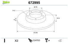 Brzdový kotouč VALEO 672995