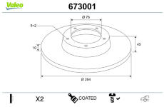Brzdový kotouč VALEO 673001