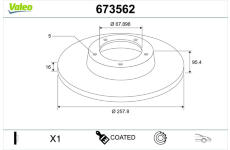 Brzdový kotouč VALEO 673562