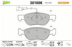 Sada brzdových destiček, kotoučová brzda VALEO 301006