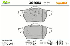 Sada brzdových destiček, kotoučová brzda VALEO 301008