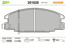 Sada brzdových destiček, kotoučová brzda VALEO 301020