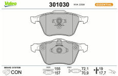 Sada brzdových destiček, kotoučová brzda VALEO 301030