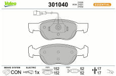 Sada brzdových destiček, kotoučová brzda VALEO 301040