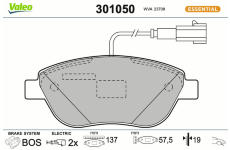 Sada brzdových destiček, kotoučová brzda VALEO 301050
