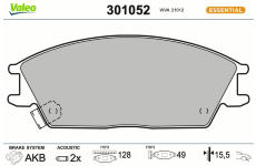 Sada brzdových destiček, kotoučová brzda VALEO 301052