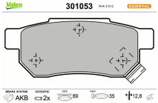 Sada brzdových destiček, kotoučová brzda VALEO 301053