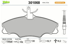 Sada brzdových destiček, kotoučová brzda VALEO 301068