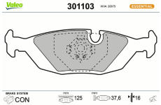 Sada brzdových destiček, kotoučová brzda VALEO 301103