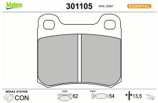 Sada brzdových destiček, kotoučová brzda VALEO 301105