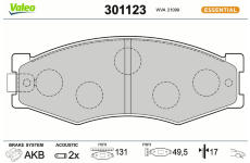 Sada brzdových destiček, kotoučová brzda VALEO 301123