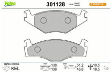 Sada brzdových destiček, kotoučová brzda VALEO 301128