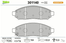 Sada brzdových destiček, kotoučová brzda VALEO 301140