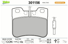 Sada brzdových destiček, kotoučová brzda VALEO 301156