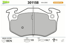 Sada brzdových destiček, kotoučová brzda VALEO 301158